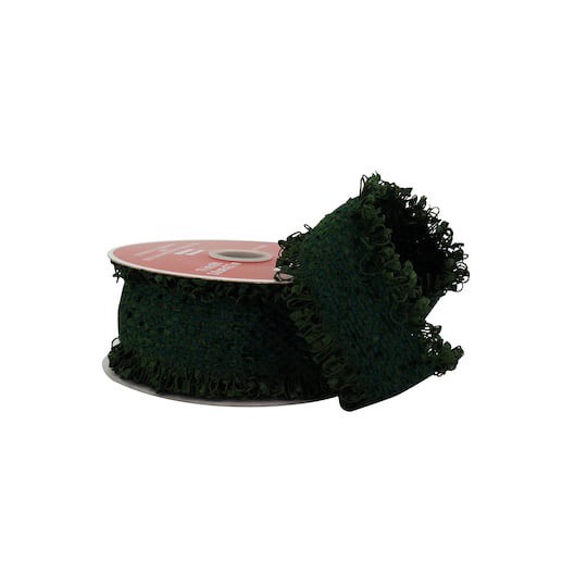 slide 1 of 3, 1.5" X 9ft. Green Knit Ribbon By Celebrate It, 1.5 in x 9 ft