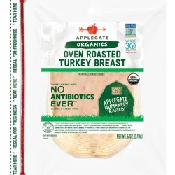 Applegate Organics Oven Roasted Turkey Breast Sliced, 6oz