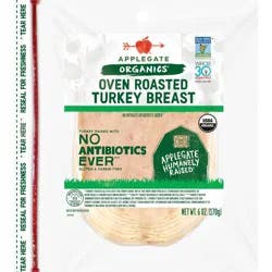 Applegate Organics Oven Roasted Turkey Breast Sliced, 6oz