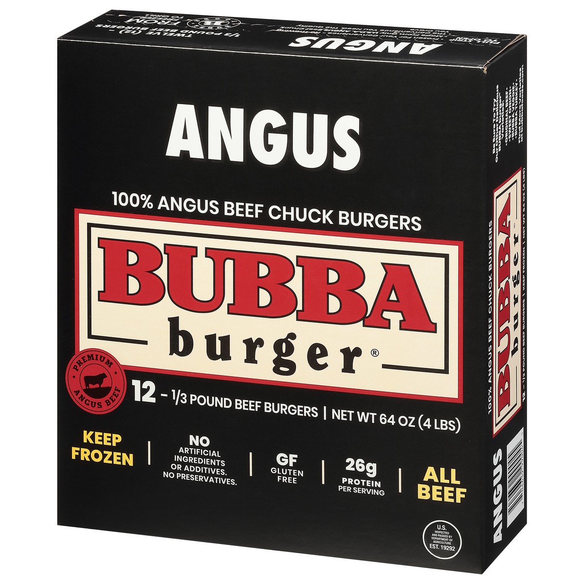 slide 3 of 13, BUBBA Burger Angus Beef Burgers 12 - 0.33 lb ea, 12 ct