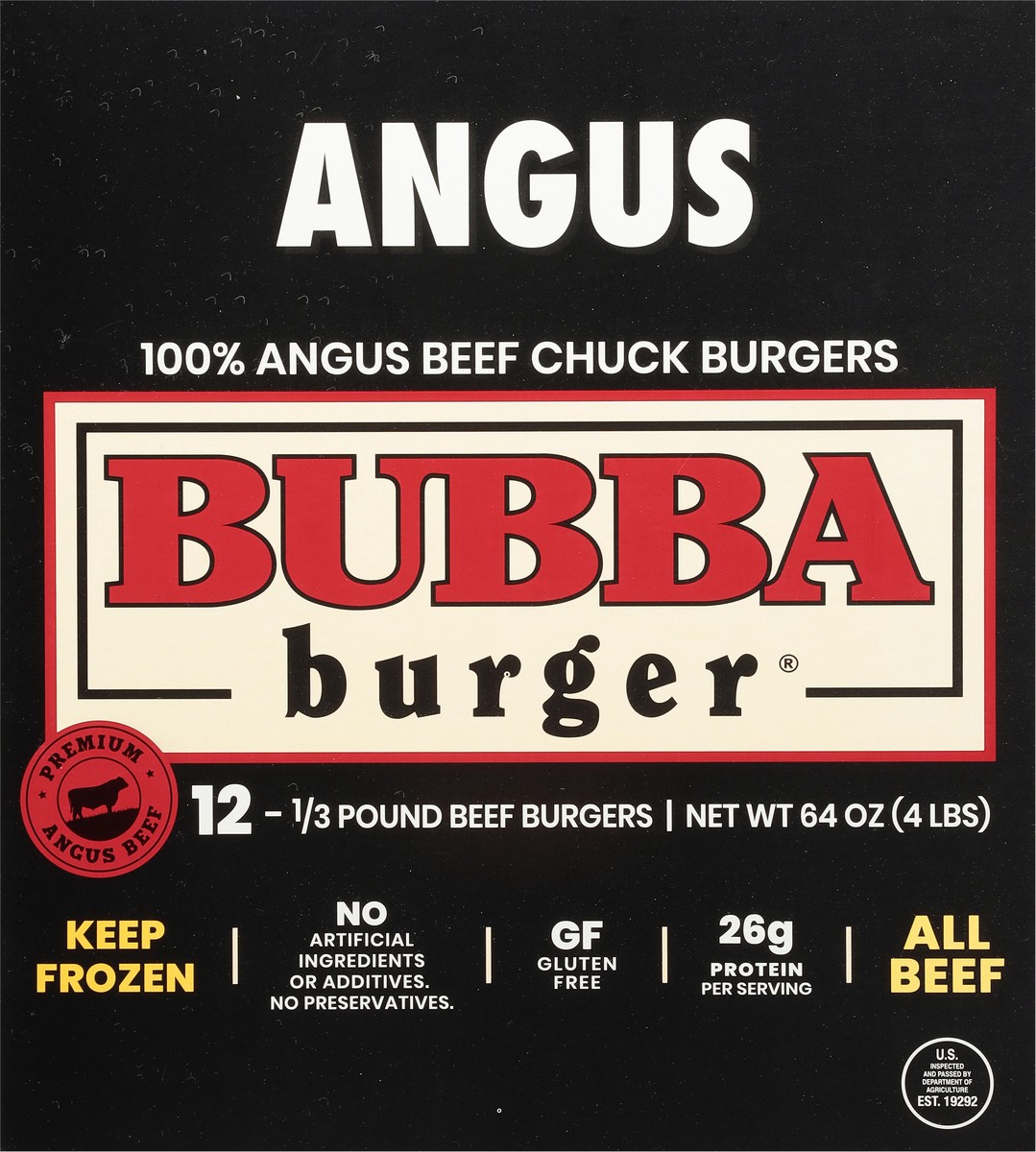 slide 11 of 13, BUBBA Burger Angus Beef Burgers 12 - 0.33 lb ea, 12 ct