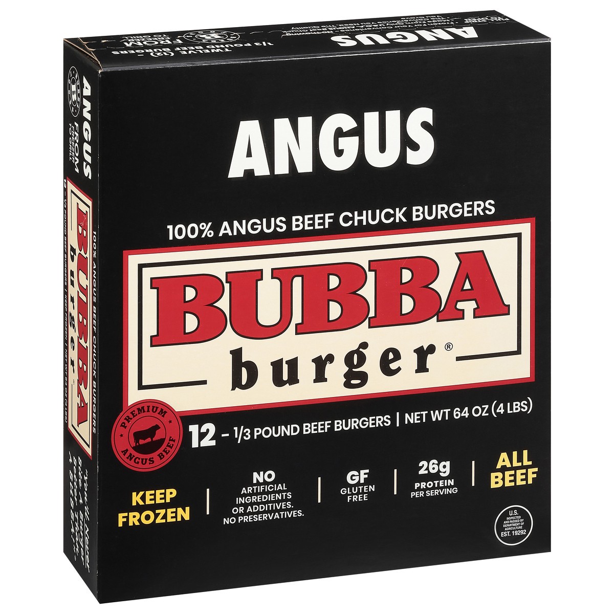 slide 7 of 13, BUBBA Burger Angus Beef Burgers 12 - 0.33 lb ea, 12 ct