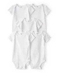 carter's White Short Sleeve Bodysuits