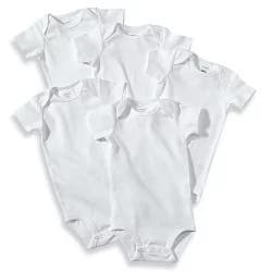 carter's White Short Sleeve Bodysuits