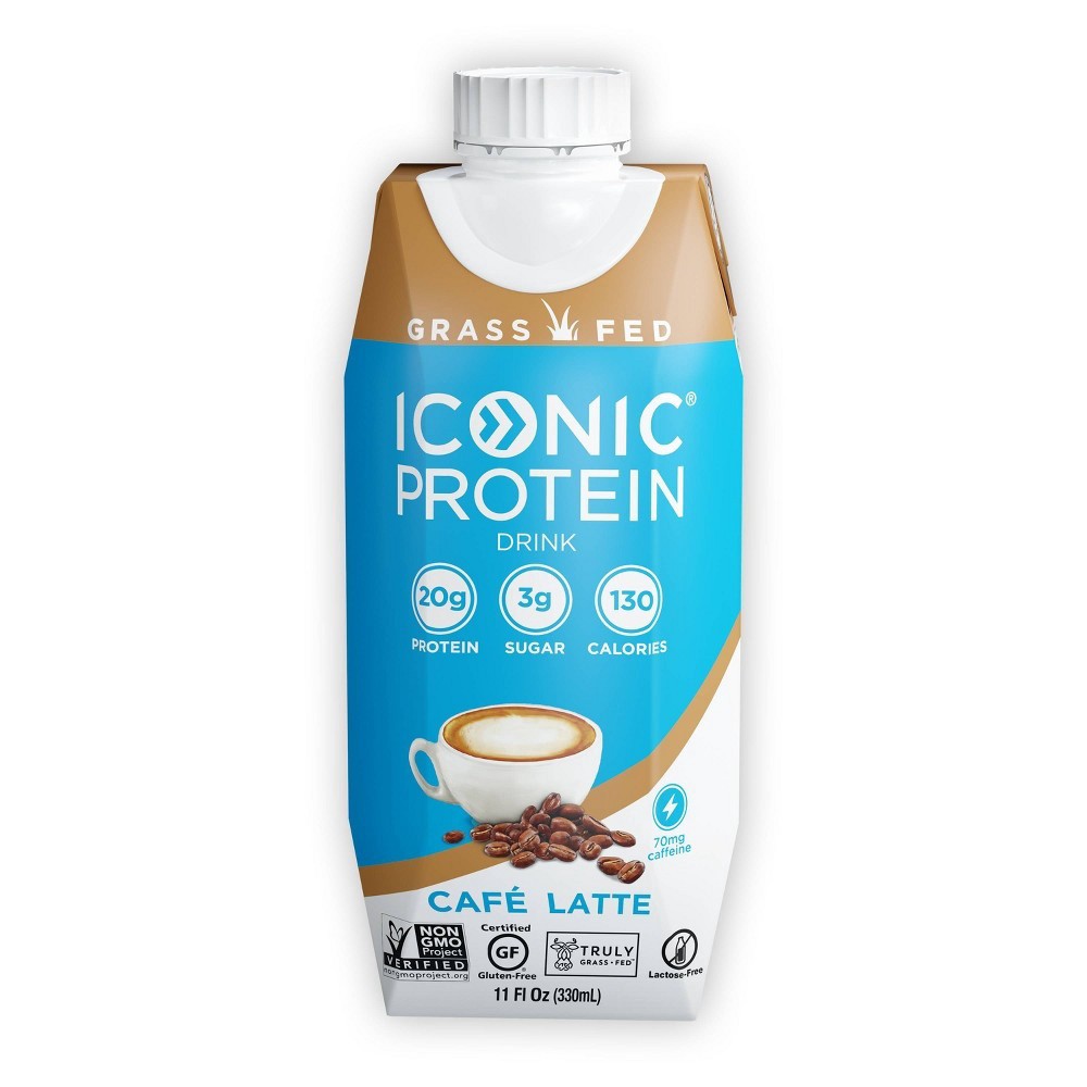 slide 2 of 2, ICONIC Protein Drink Cafe Latte, 44 oz
