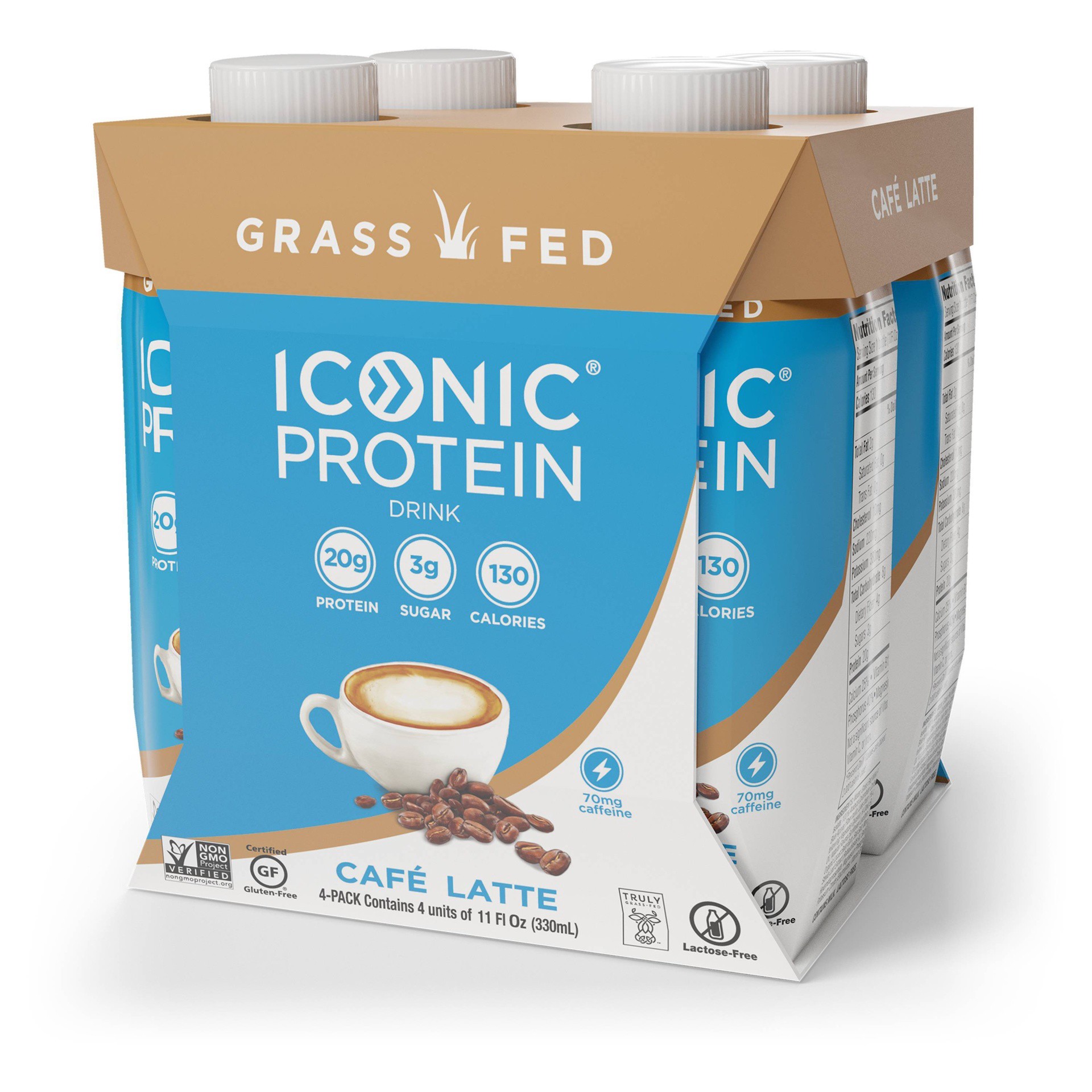 slide 1 of 2, ICONIC Protein Drink Cafe Latte, 44 oz