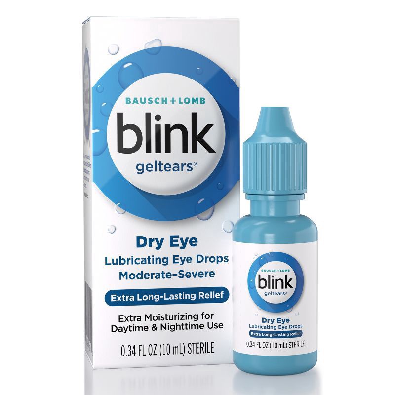 slide 1 of 9, Blink Gel Tears Lubricating Eye Drops - .34 fl oz, 10 ml