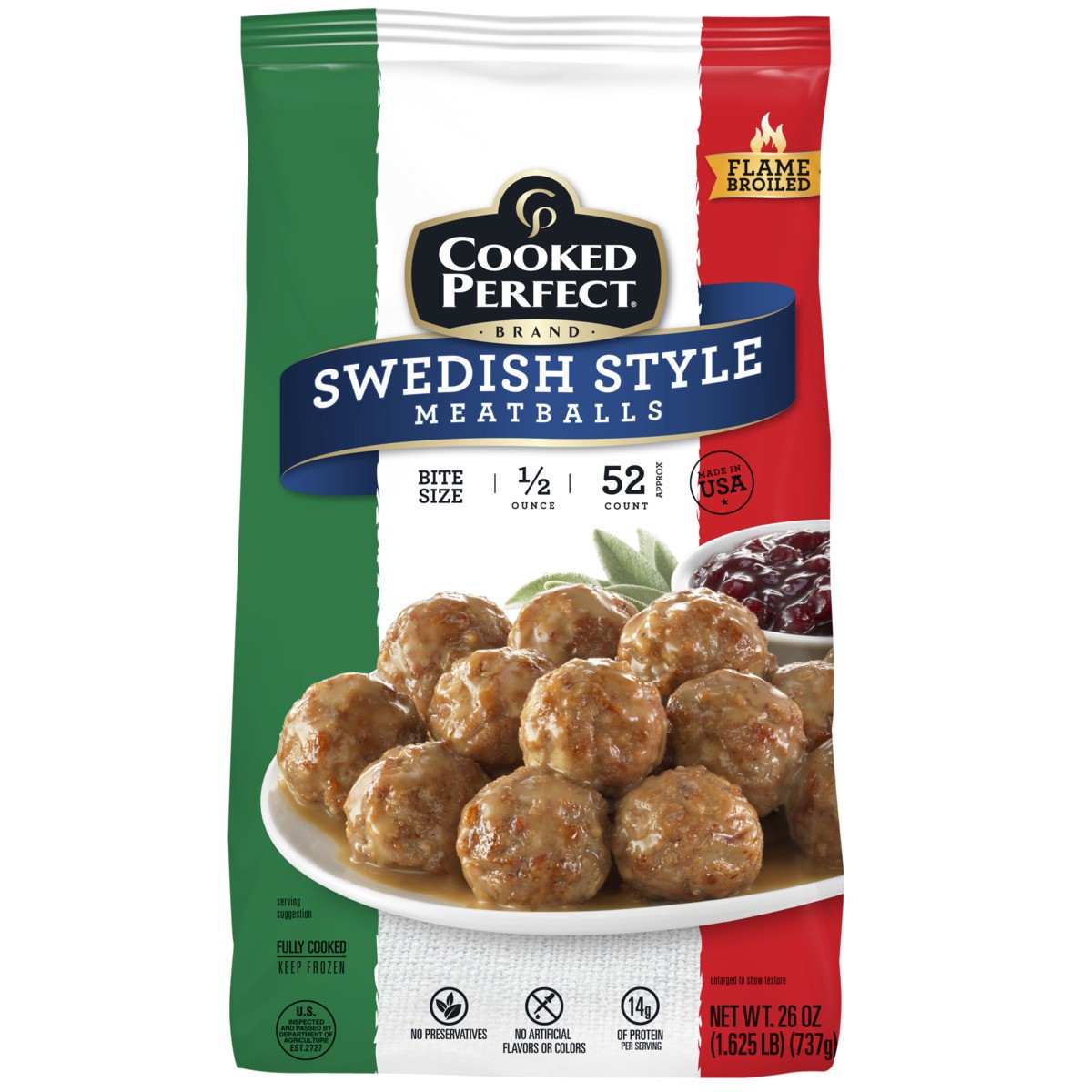 slide 1 of 9, Cooked Perfect Swedish Meatballs, 26 oz, 26 oz