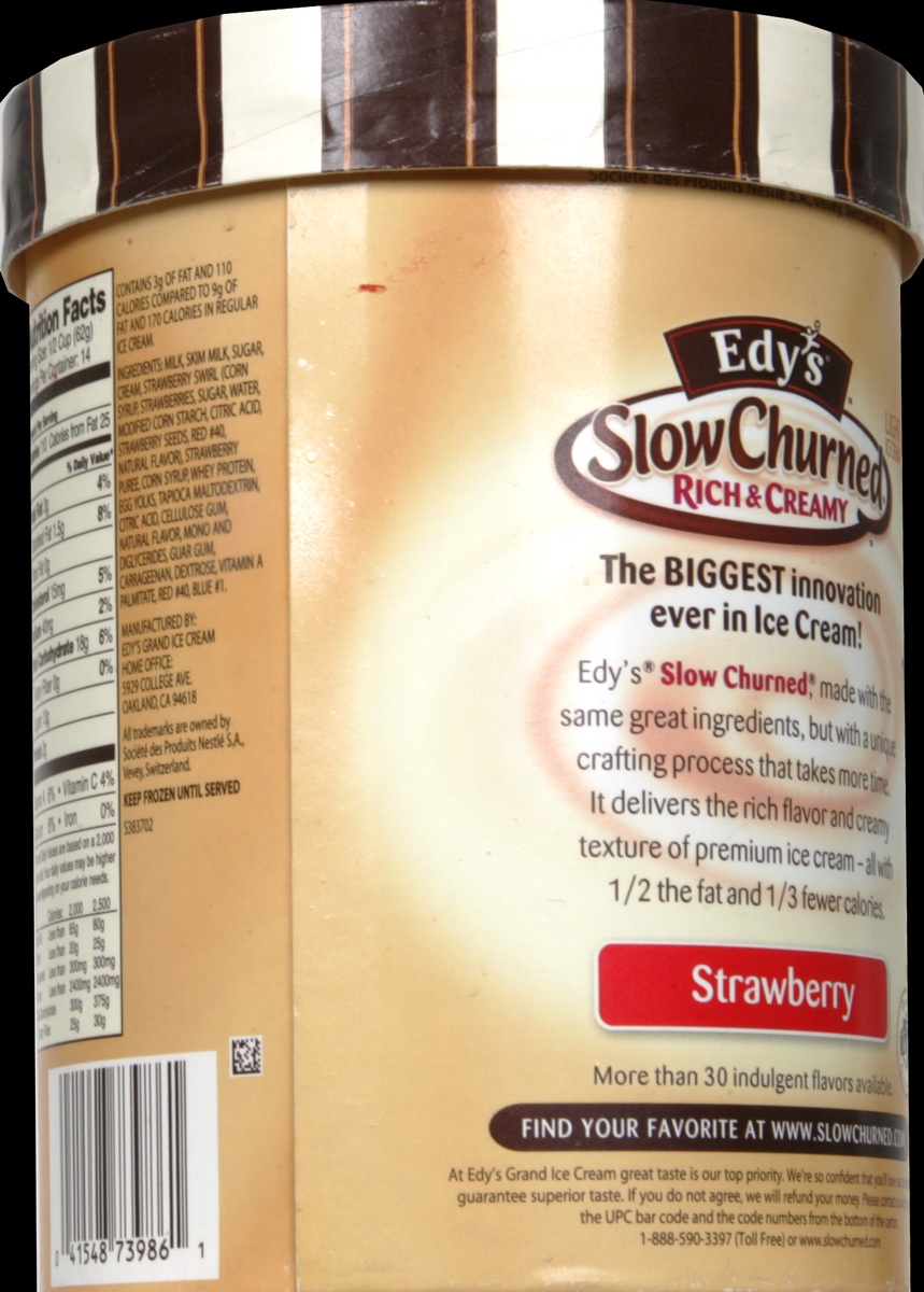 slide 4 of 4, Edy'S/Dreyer'S Slow Churned Strawberry Light Ice Cream, 48 oz