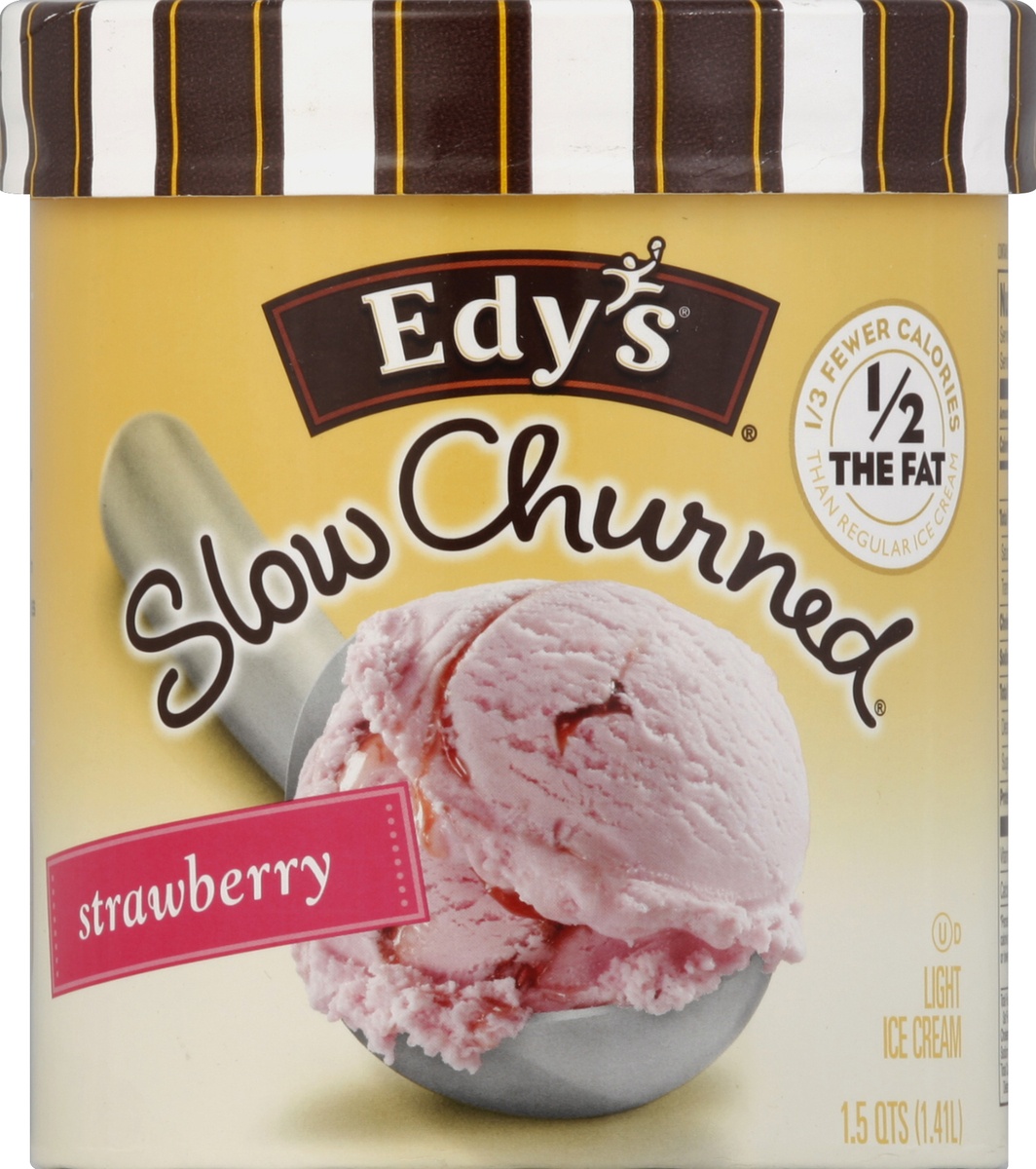 slide 2 of 4, Edy'S/Dreyer'S Slow Churned Strawberry Light Ice Cream, 48 oz