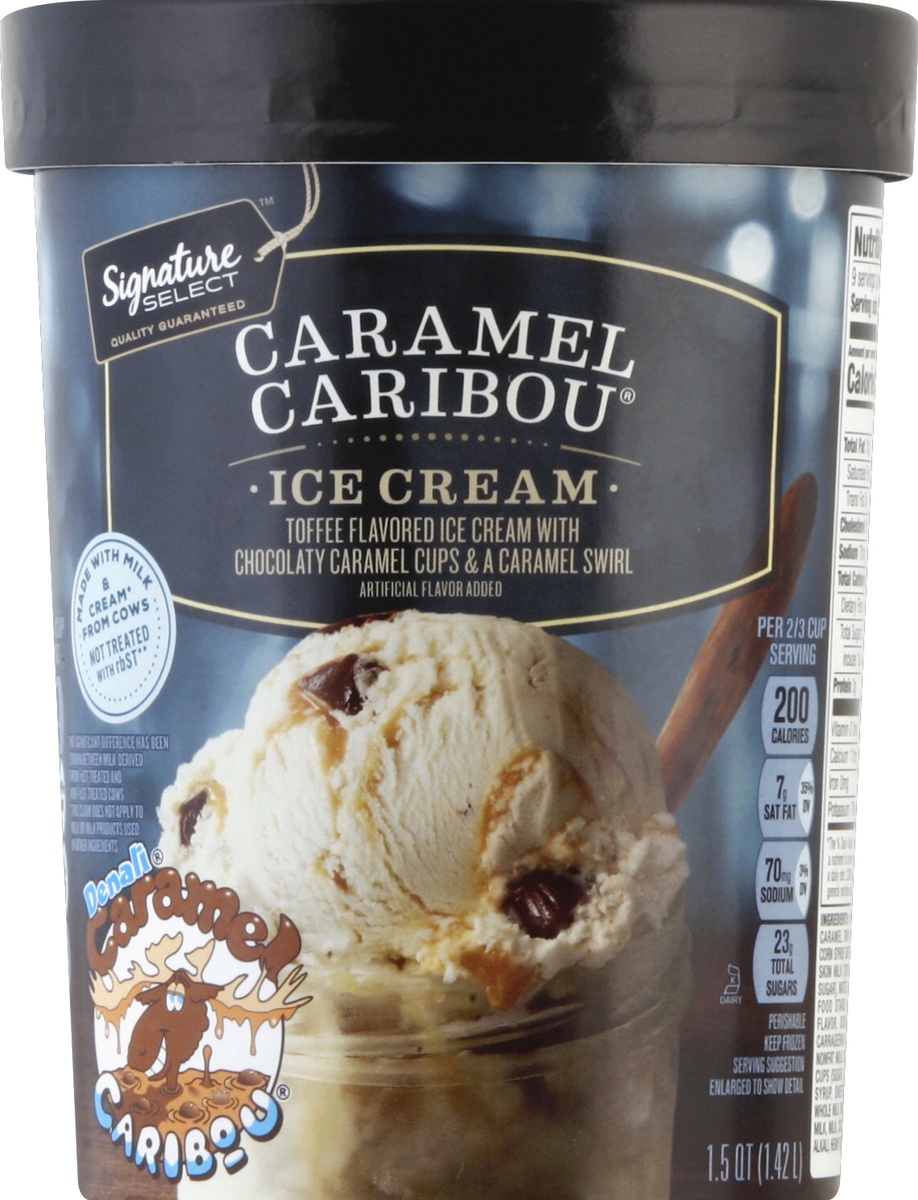slide 2 of 3, Signature Select Denali Caramel Caribou Ice Cream, 1.5 qt