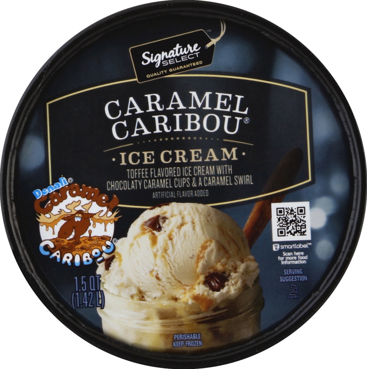 slide 3 of 3, Signature Select Denali Caramel Caribou Ice Cream, 1.5 qt