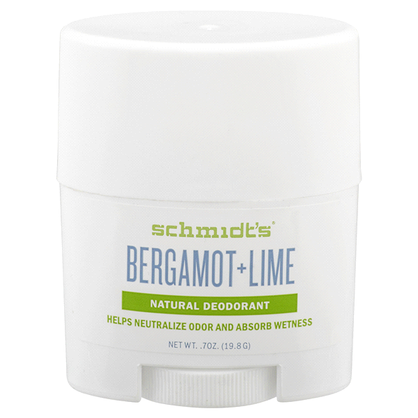 slide 1 of 1, Schmidt's Bergamot Lime Travel Size Deodorant, 0.7 oz