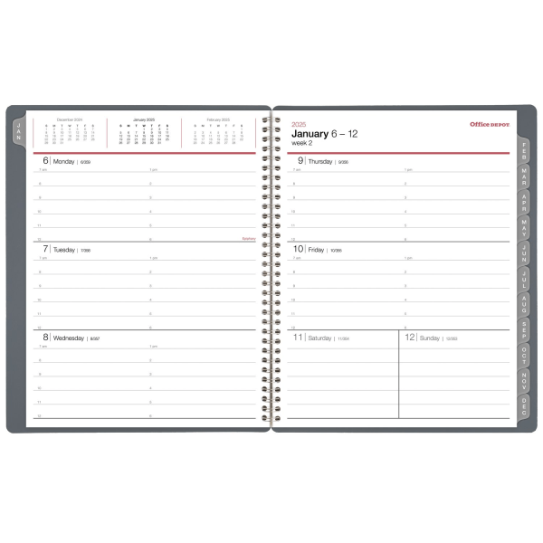 slide 6 of 6, Office Depot 2025 Office Depot Weekly/Monthly Appointment Book, 8-1/2"" X 11"", Silver, January To December, Od710530, 1 ct