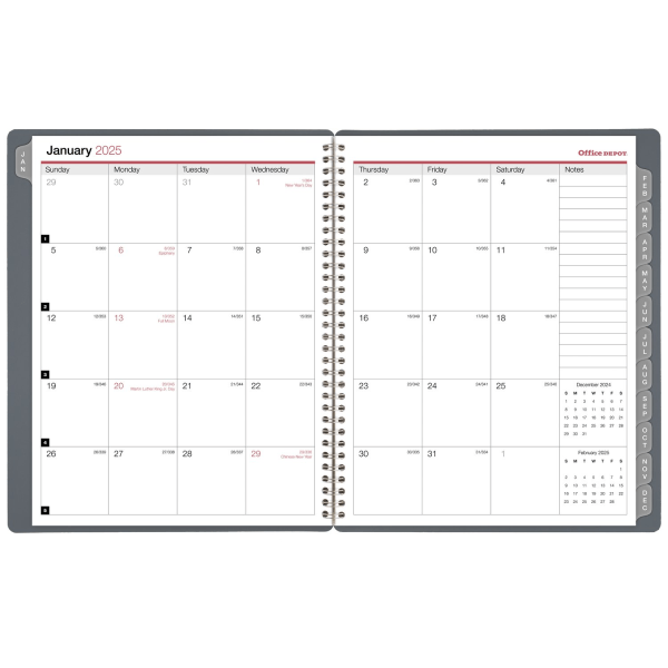 slide 4 of 6, Office Depot 2025 Office Depot Weekly/Monthly Appointment Book, 8-1/2"" X 11"", Silver, January To December, Od710530, 1 ct