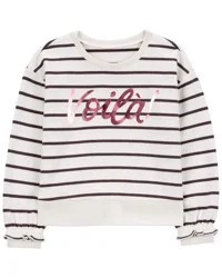 Carter's Toddler Striped French Terry Long-Sleeve Pullover Multi 4T