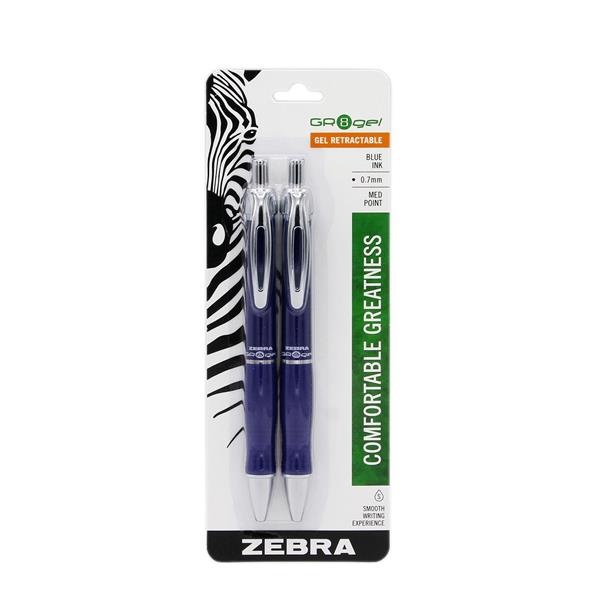 slide 1 of 1, Zebra Pen Gr-8 Gel Medium Point Retractable Gel Pens - 2 Pk, 2 ct