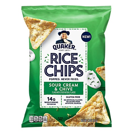 slide 1 of 1, Quaker Rice Chips Sour Cream & Chive, 2.5 oz