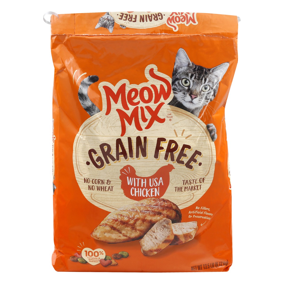 slide 11 of 13, Meow Mix With USA Chicken Cat Food 13.5 lb, 13.5 lb