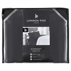 London Fog Solid Black King Sheet Set