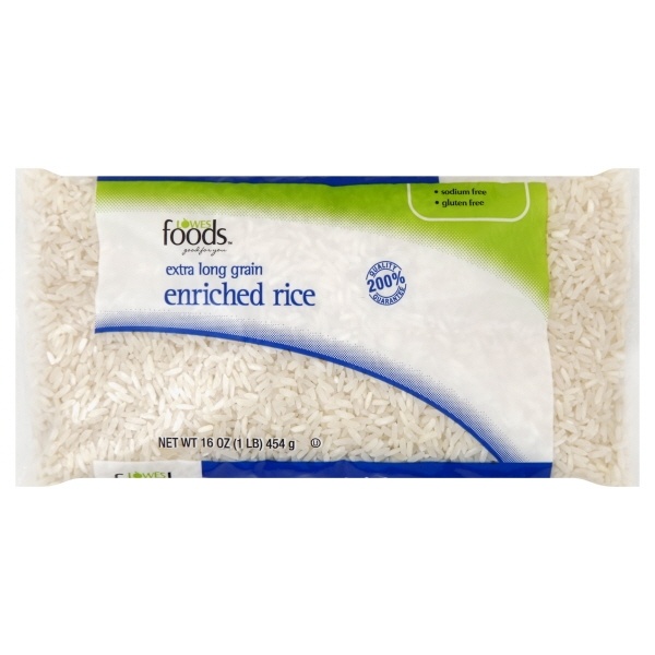 slide 1 of 1, Lowes Foods Long Grain White Rice, 16 oz