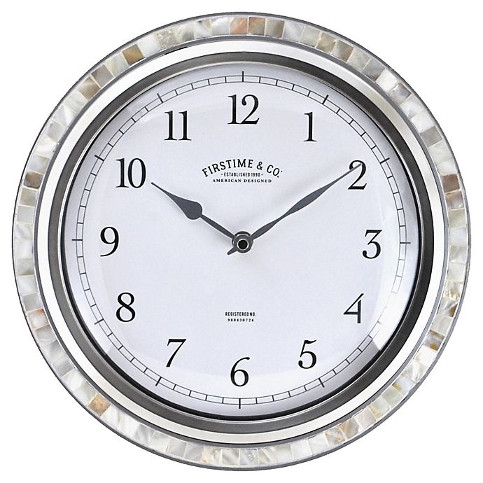 slide 1 of 4, FirsTime & Co. Sophia Mosaic Wall Clock - Silver/Pearl, 11.5 in