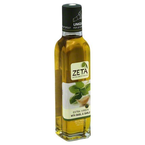 slide 1 of 1, Zeta Extra Virgin Olive Oil With Basil & Garlic, 8.5 fl oz