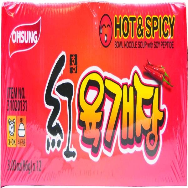 slide 1 of 1, Ohsung Os Hong Noodle Box/Hot&Spicy, 36.12 oz