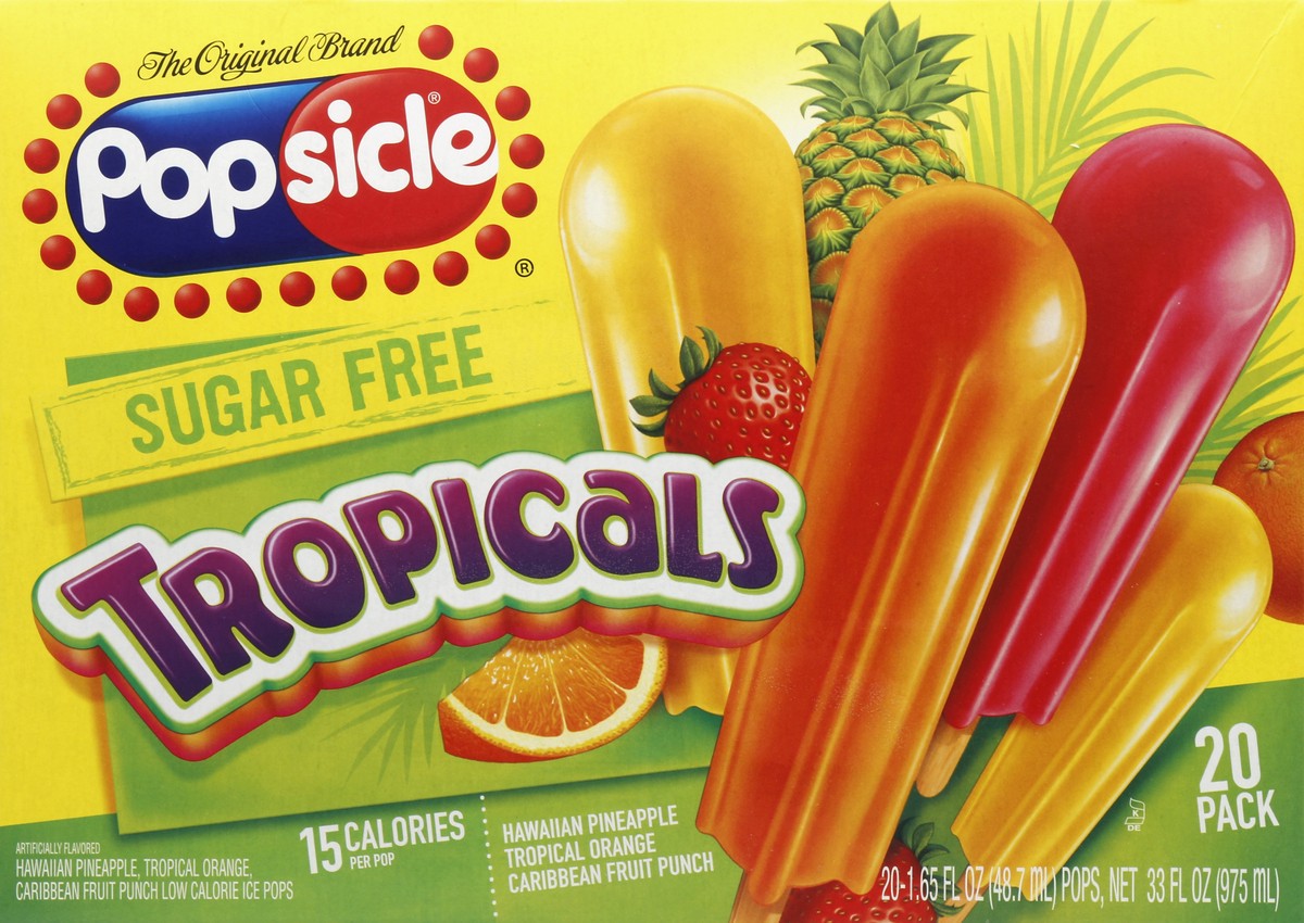 slide 6 of 6, Popsicle Tropicals Sugar-Free Ice Pops, 20 ct