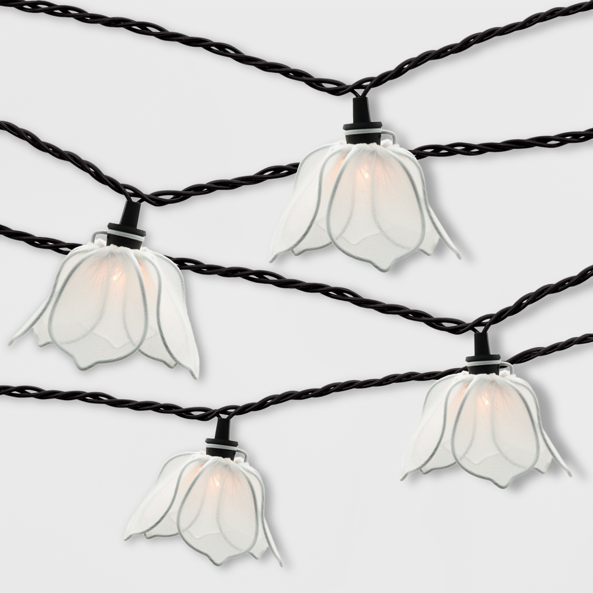 slide 1 of 2, Incandescent Flower Outdoor String Lights White - Threshold, 10 ct