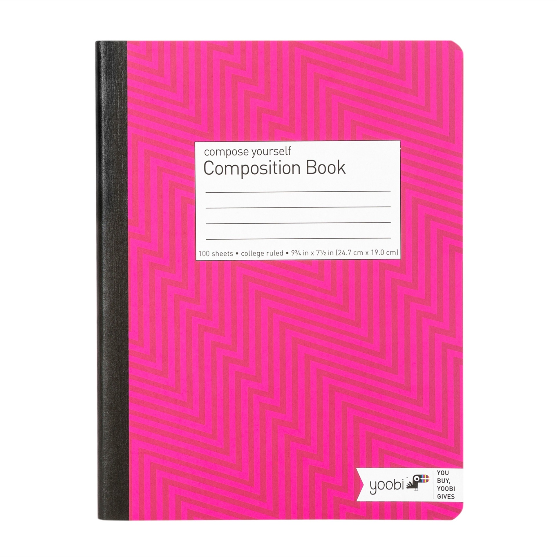 slide 1 of 4, Yoobi Composition Book College Ruled - Pink, 100 pg; 9.75 in x 7.5 in