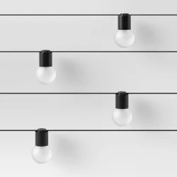 10ct Incandescent Outdoor String Lights G40 Frosted White Bulbs Black Collar - Project 62