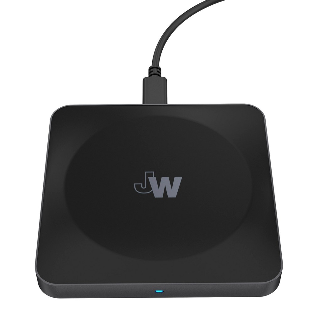 slide 4 of 5, Just Wireless Qi 10W Charger with 2amp AC - Black & Gray, 1 ct