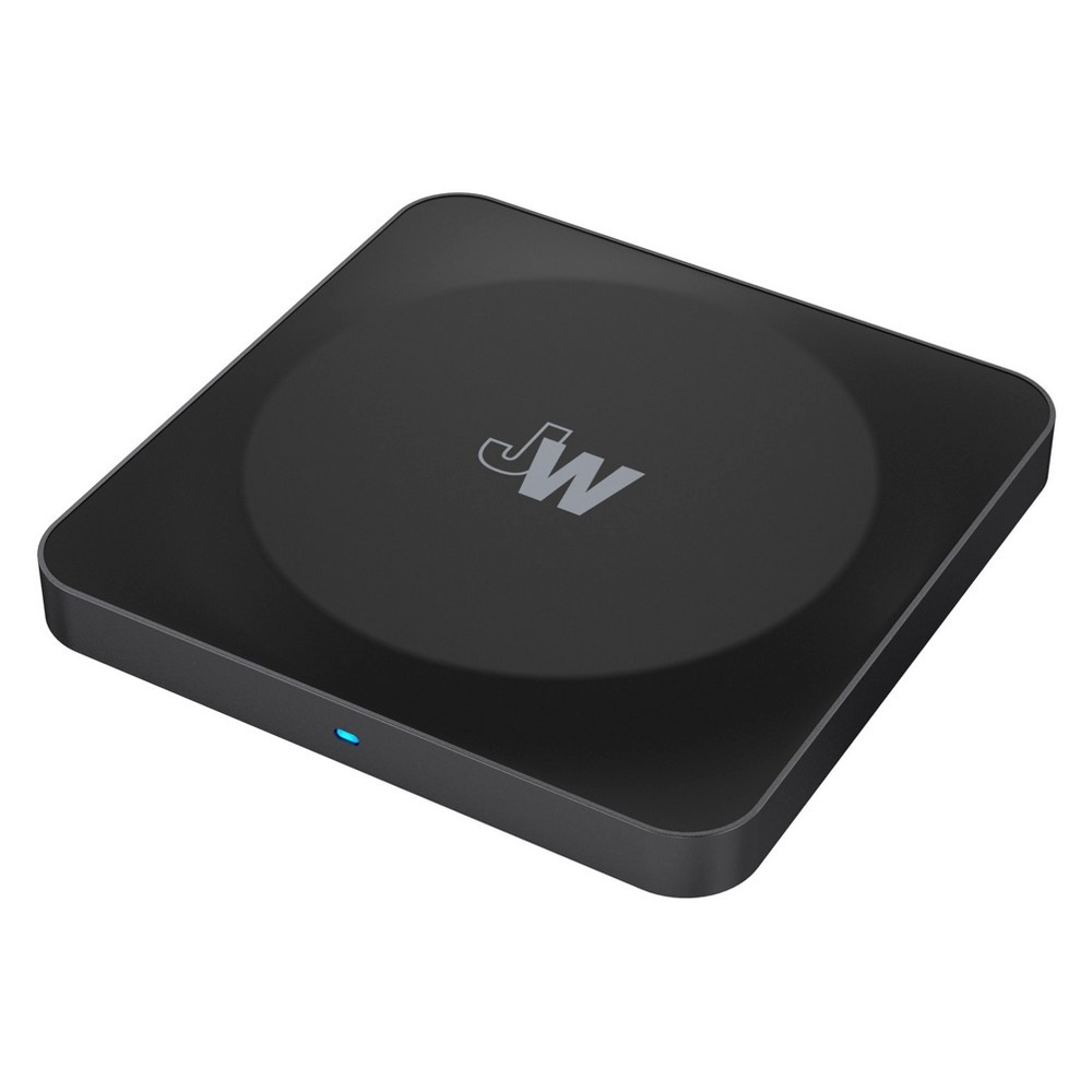 slide 5 of 5, Just Wireless Qi 10W Charger with 2amp AC - Black & Gray, 1 ct