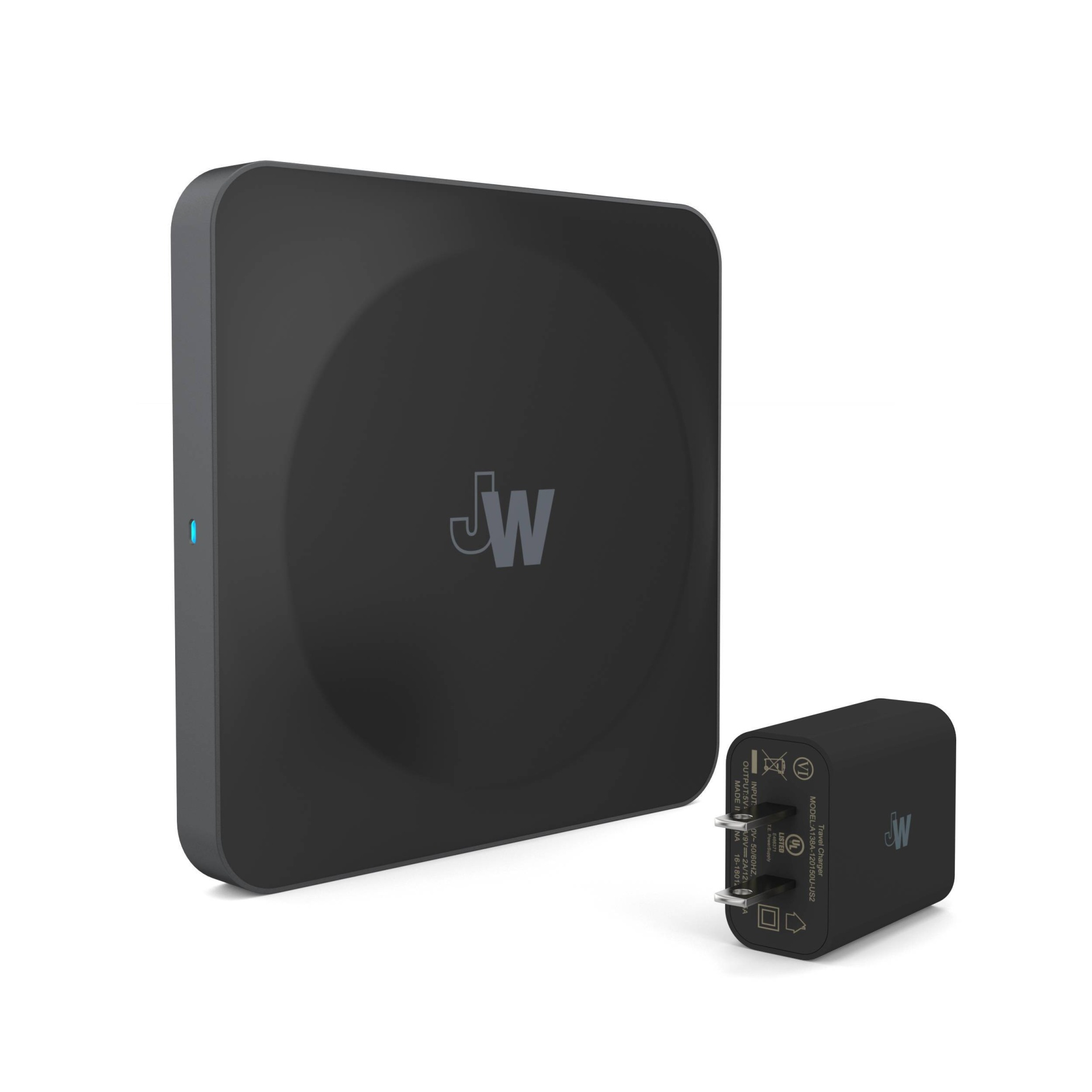 slide 1 of 5, Just Wireless Qi 10W Charger with 2amp AC - Black & Gray, 1 ct