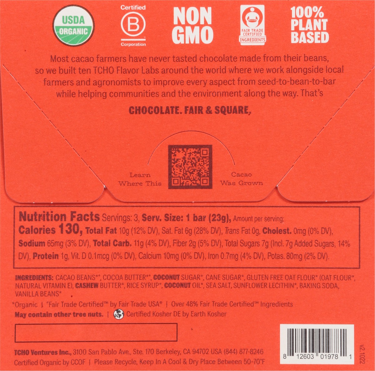 slide 12 of 13, TCHO Toffee Time Milk Chocolate with Bits of Plant Based 3 - 0.83 oz Bars, 3 ct