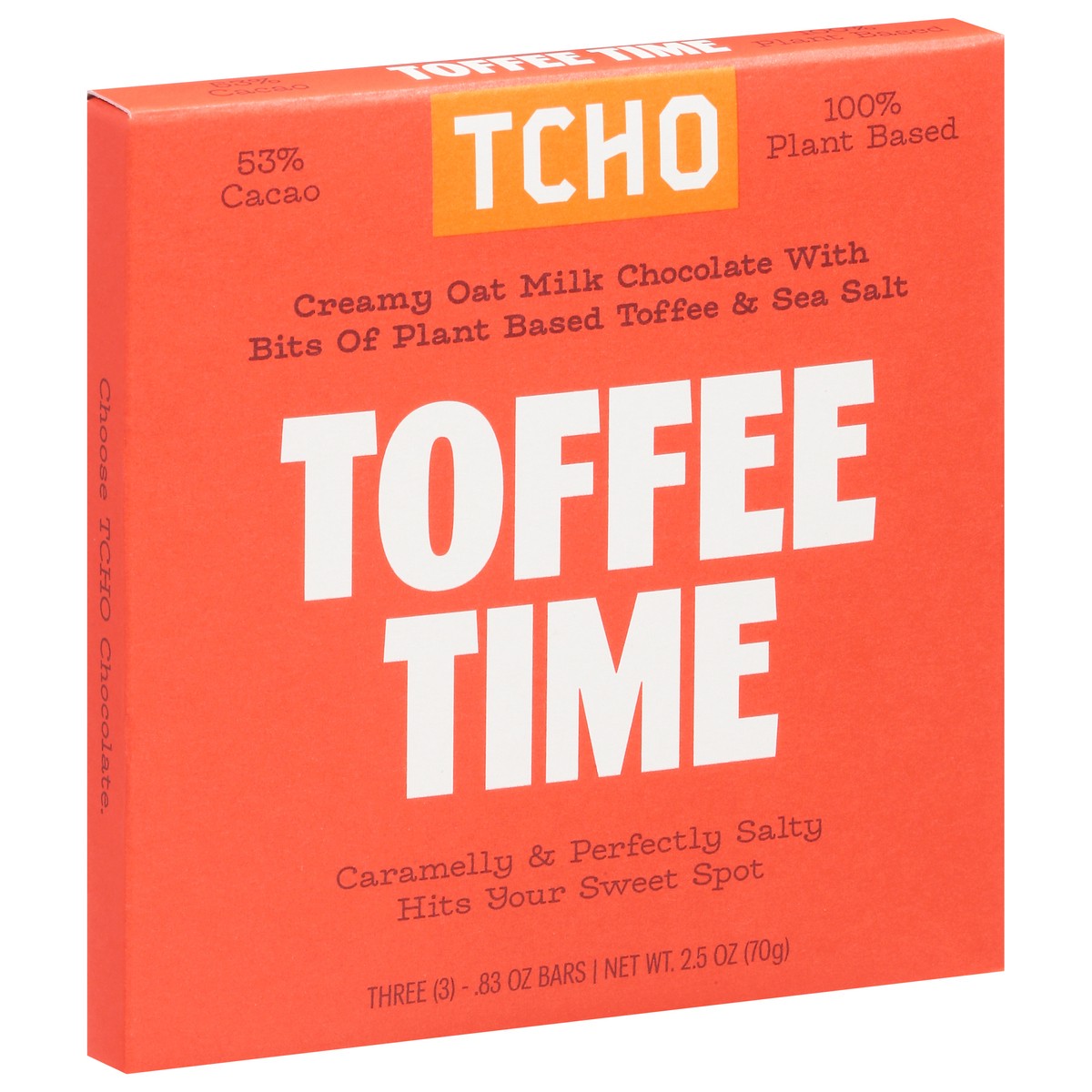 slide 5 of 13, TCHO Toffee Time Milk Chocolate with Bits of Plant Based 3 - 0.83 oz Bars, 3 ct
