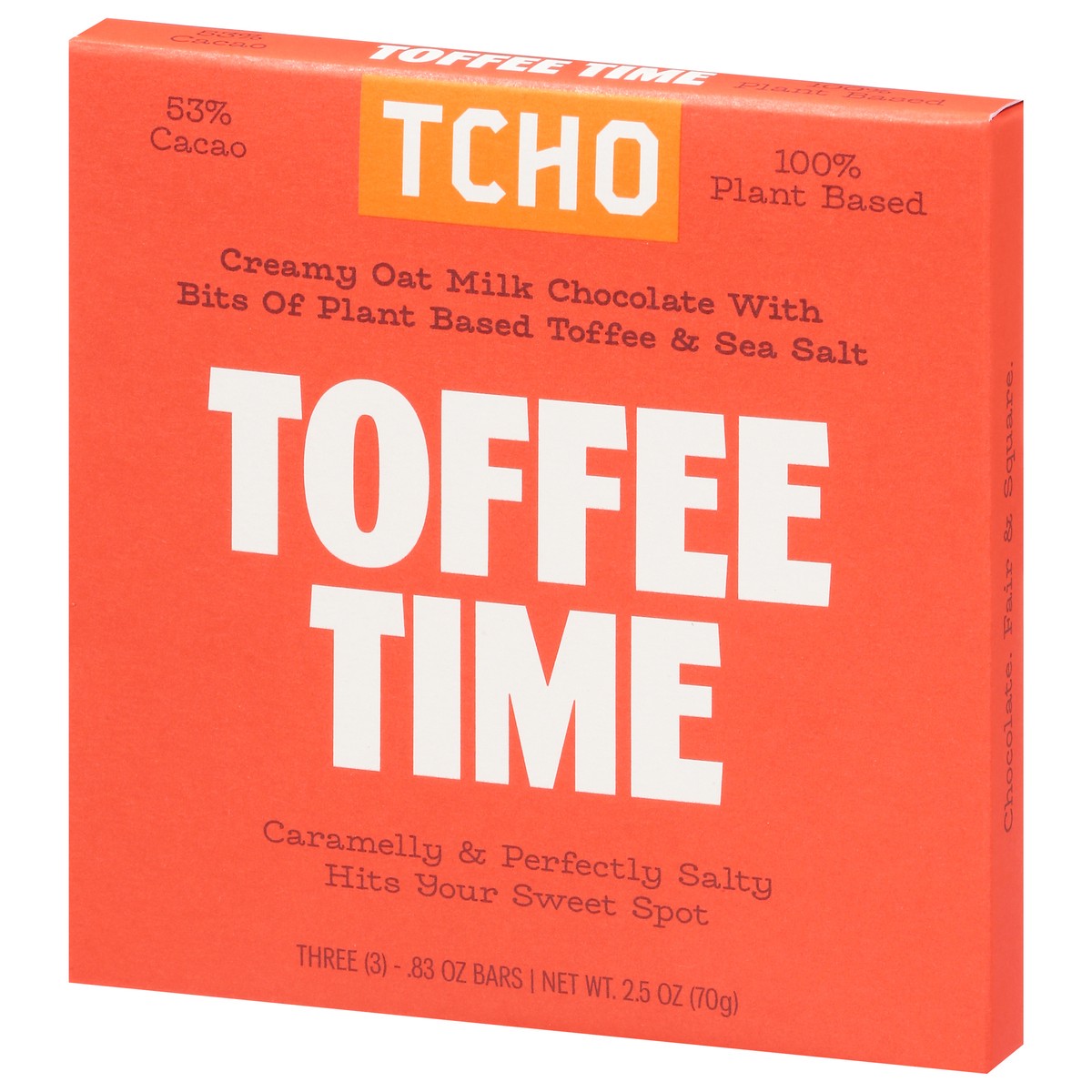 slide 6 of 13, TCHO Toffee Time Milk Chocolate with Bits of Plant Based 3 - 0.83 oz Bars, 3 ct