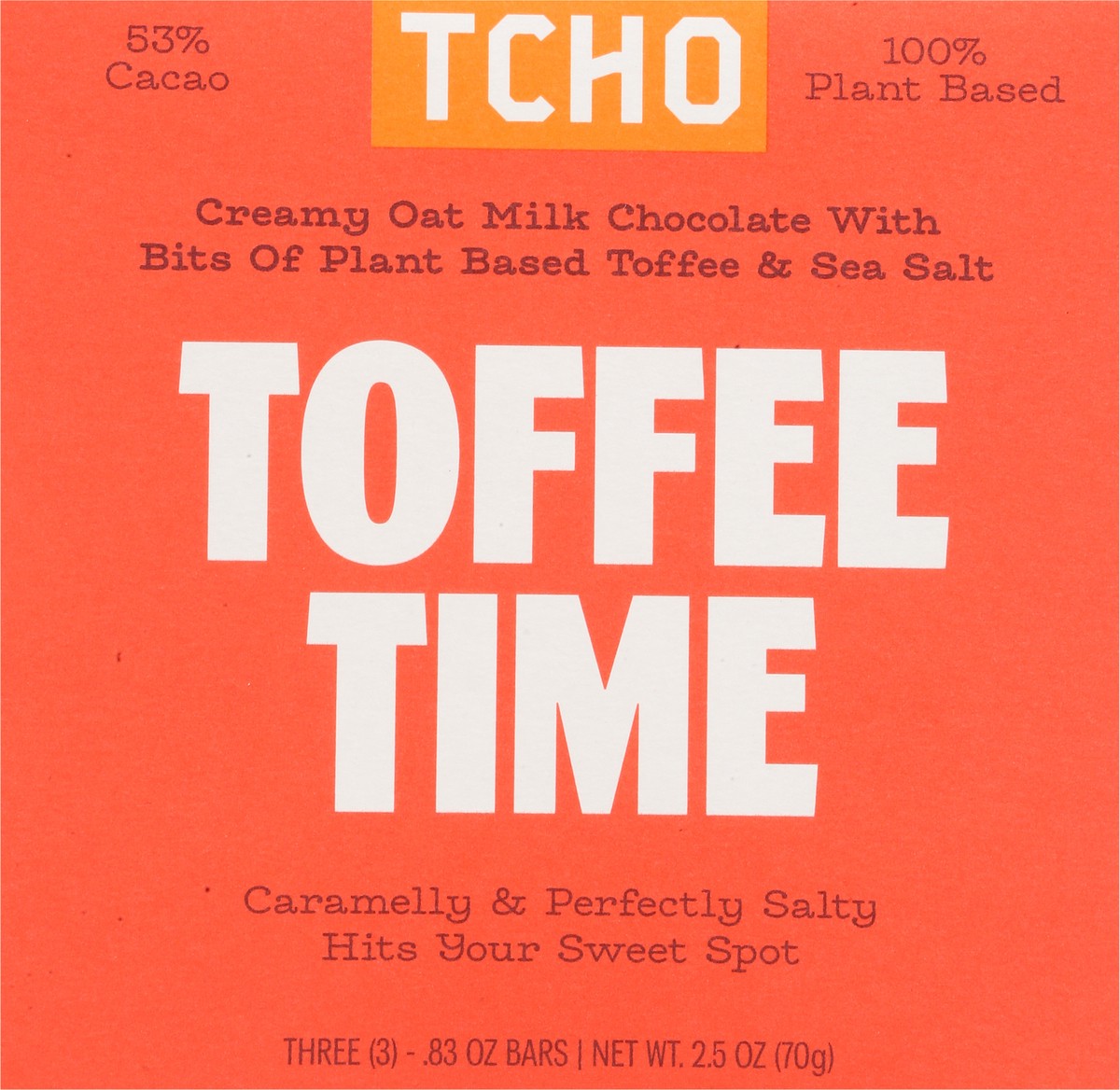 slide 7 of 13, TCHO Toffee Time Milk Chocolate with Bits of Plant Based 3 - 0.83 oz Bars, 3 ct