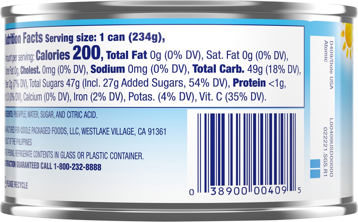 slide 9 of 9, Dole Pineapple Chunks Heavy Syrup 8.25Oz, 8.25 oz