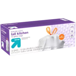 Ultra Strong Tall Kitchen Drawstring Trash Bags - Lavender Scent - 22ct - up & up