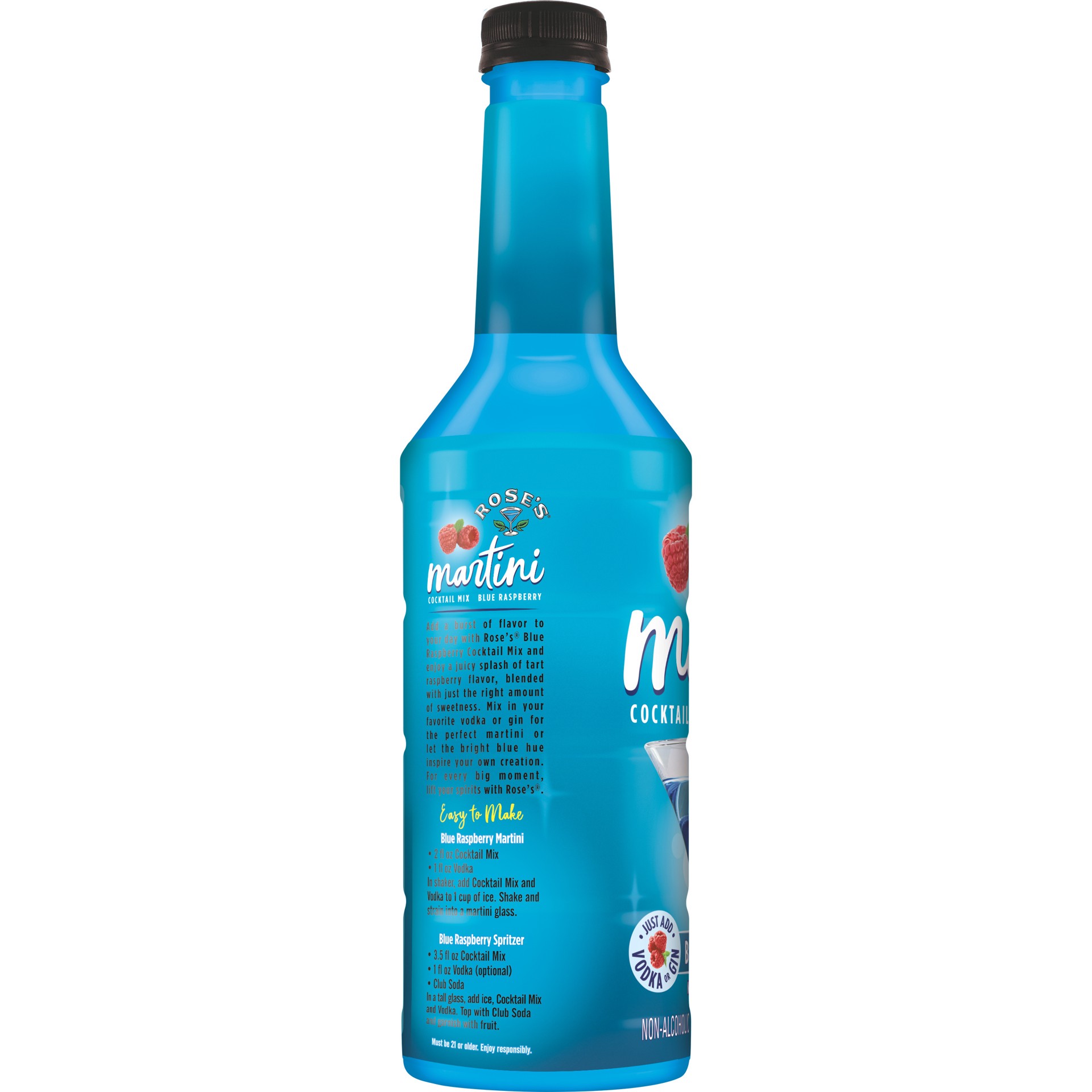 slide 5 of 5, Roses Cocktail Blue Raspberry Martini, 33.87 fl oz