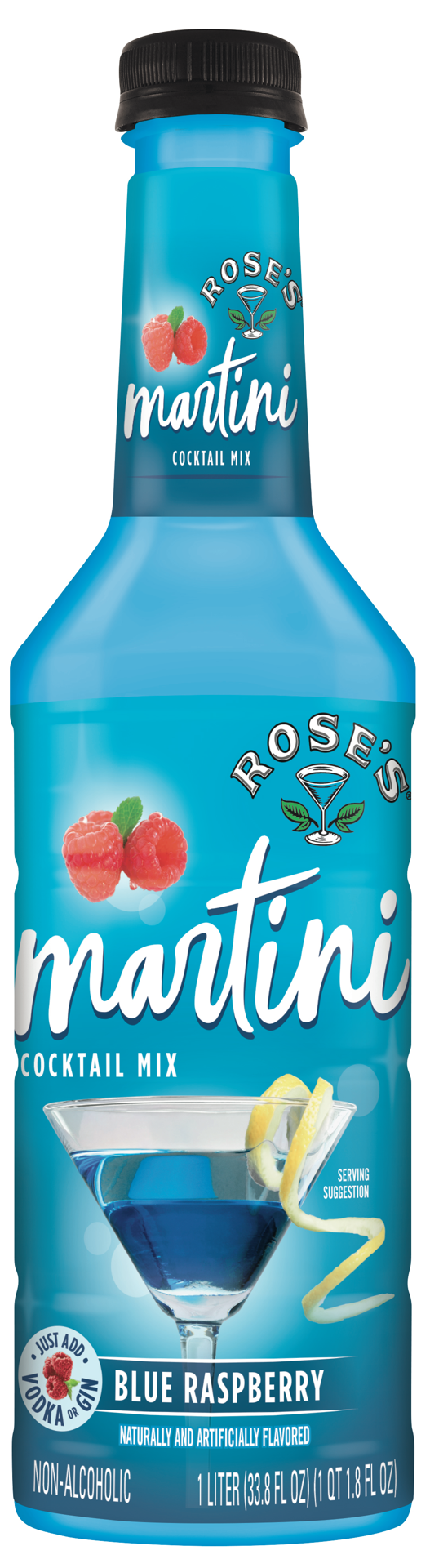 slide 2 of 5, Roses Cocktail Blue Raspberry Martini, 33.87 fl oz