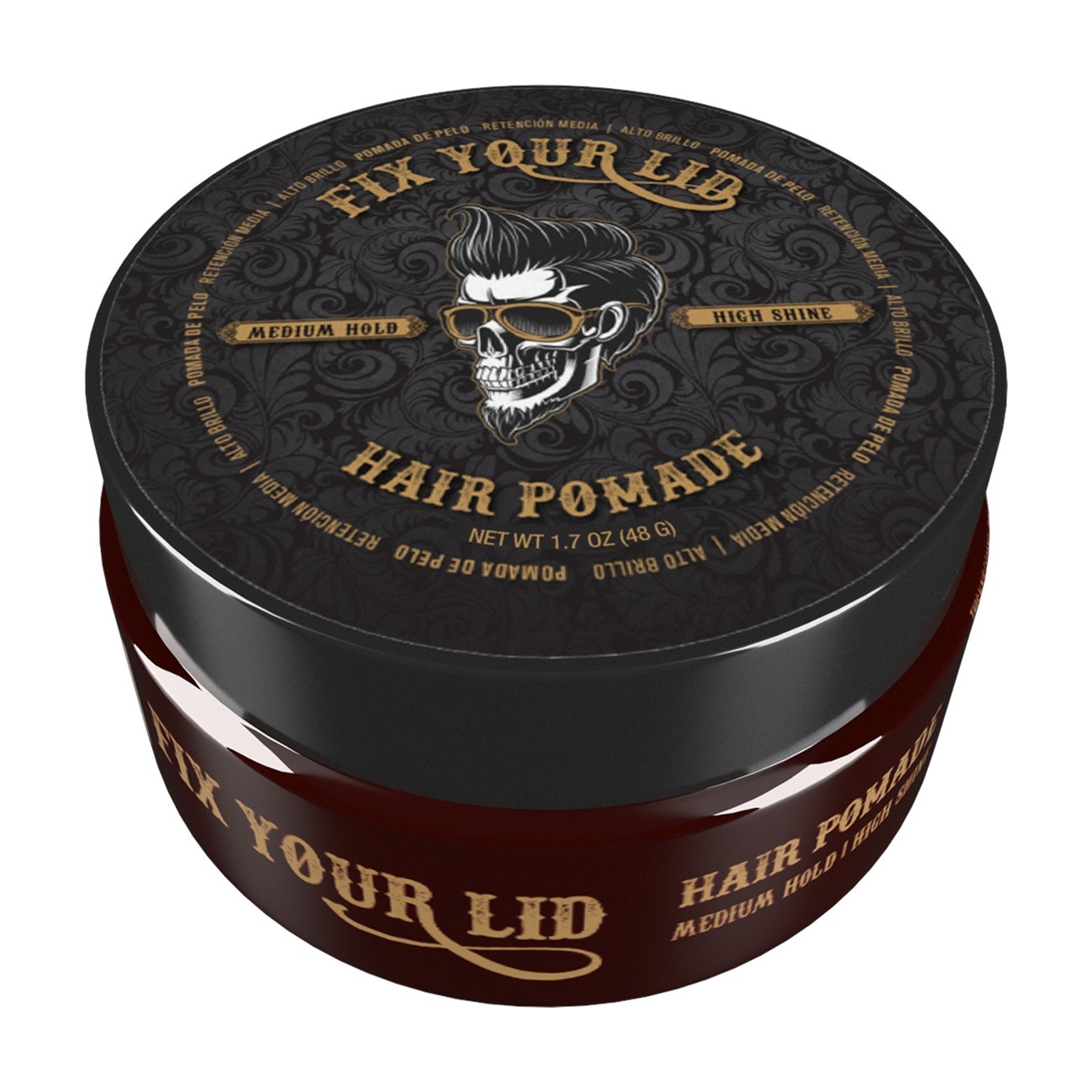 slide 1 of 1, Fix Your Lid Medium Hold High Shine Hair Pomade - Trial Size - 1.7oz, 1.7 oz