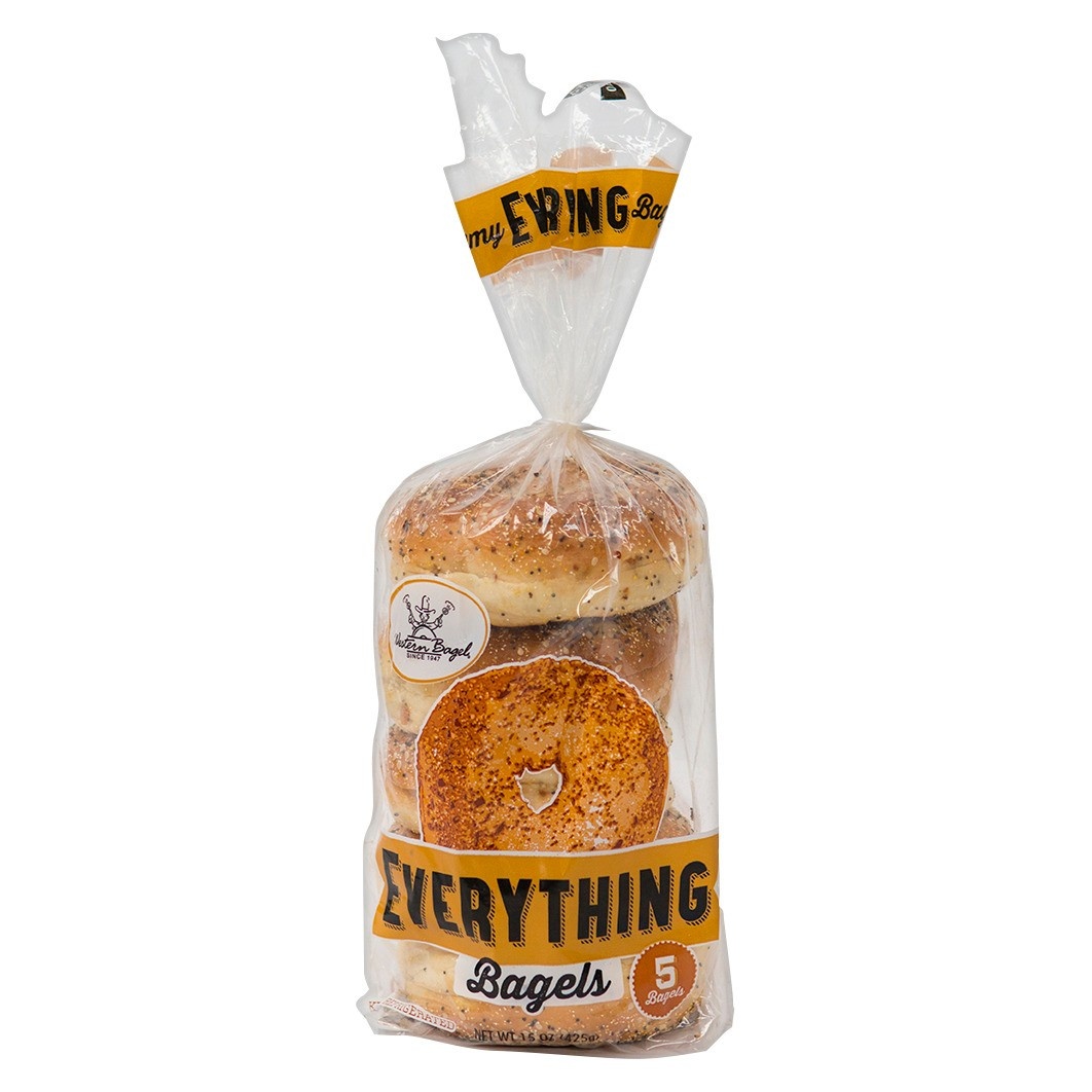 slide 1 of 4, Western Bagel Everything Bagels - 15oz/5ct, 15 oz, 5 ct