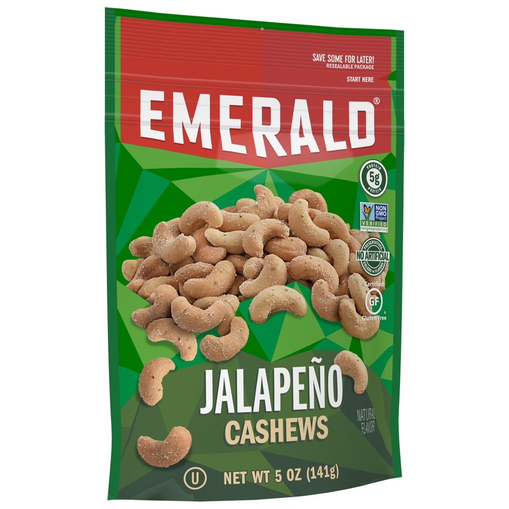 slide 2 of 5, Emerald Jalapeno Cashews, 5 oz