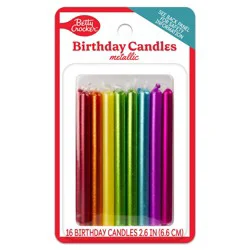 Betty Crocker Metallic 2.6 Inch Birthday Candles - 16 ct