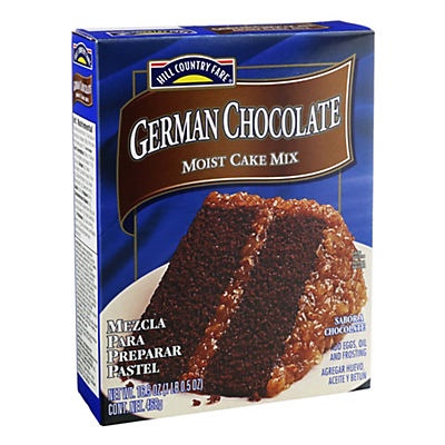 slide 1 of 1, Hill Country Fare German Chocolate Moist Cake Mix, 16.5 oz
