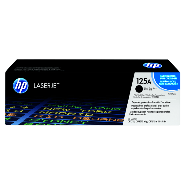 slide 1 of 5, HP 125A, Black Original Toner Cartridge (Cb540A), 1 ct