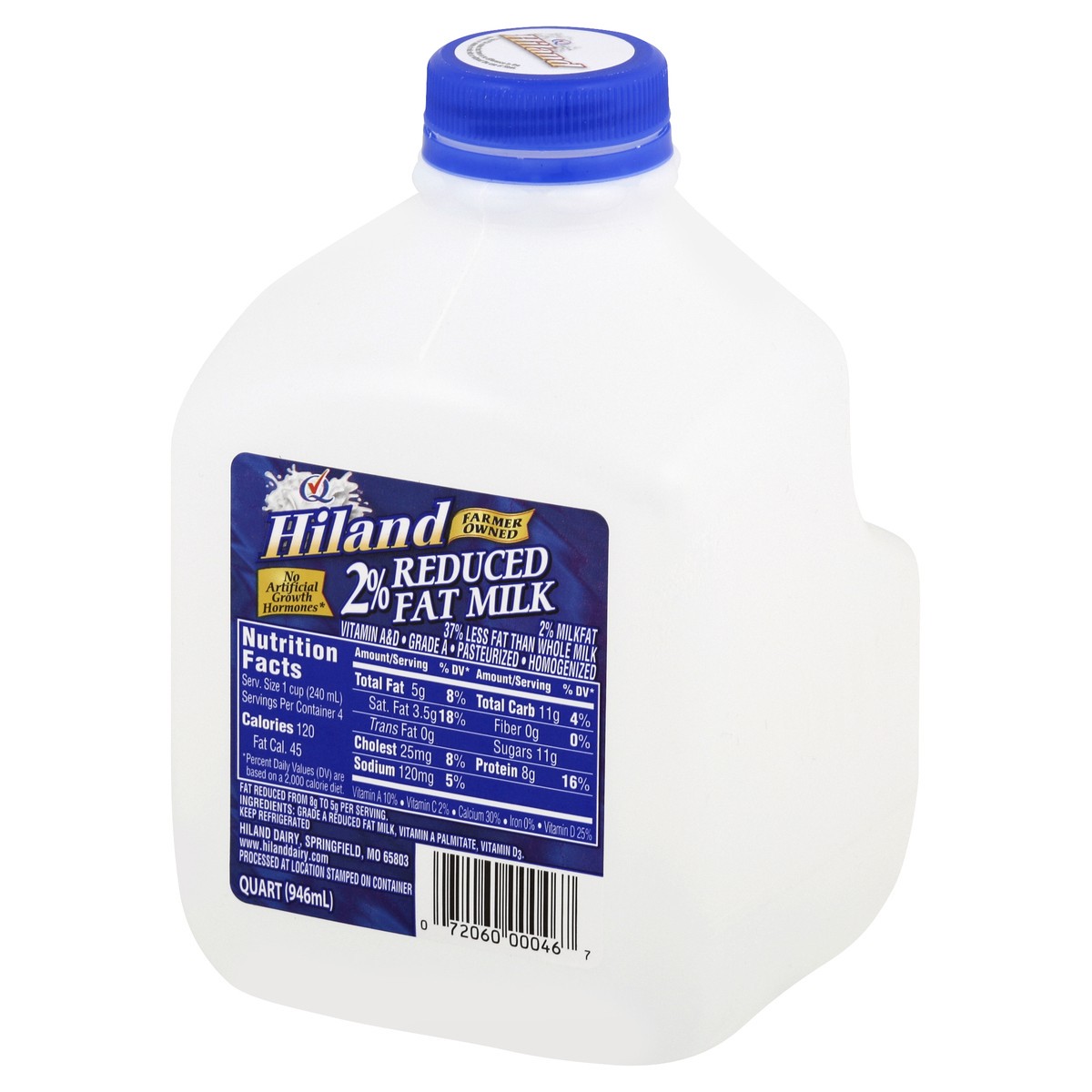 slide 10 of 10, Hiland Dairy 2% Reduced Fat Milk, 32 oz